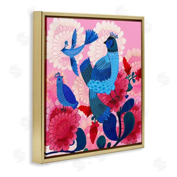 Stupell Industries Kay Widdowson | Folk Birds On Dahlias