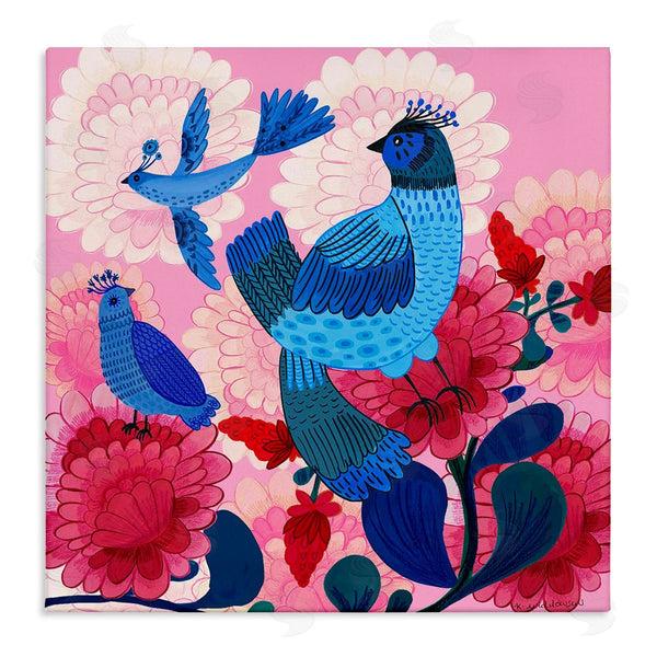 stupell industries Kay Widdowson | Folk Birds on Dahlias