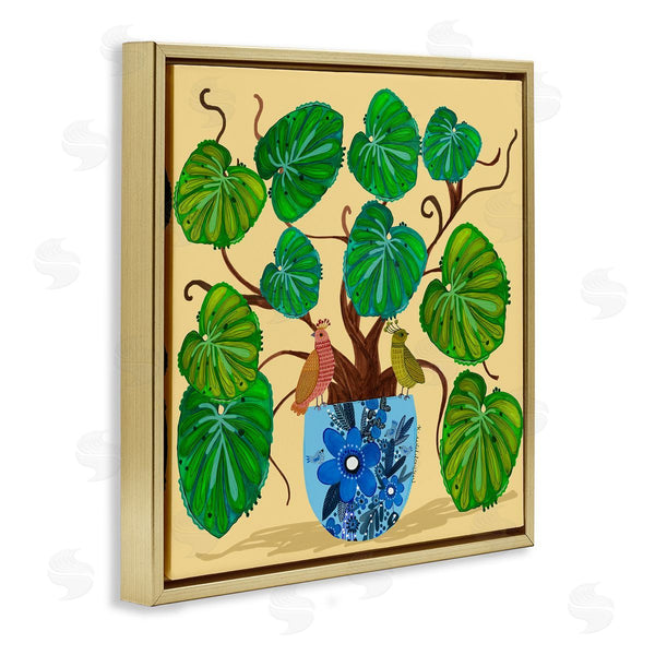 Stupell Industries Kay Widdowson | Potted Plant & Birds Perched