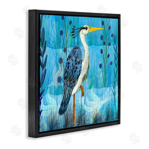 Stupell Industries Kay Widdowson | Standing Crane With Blue Tones