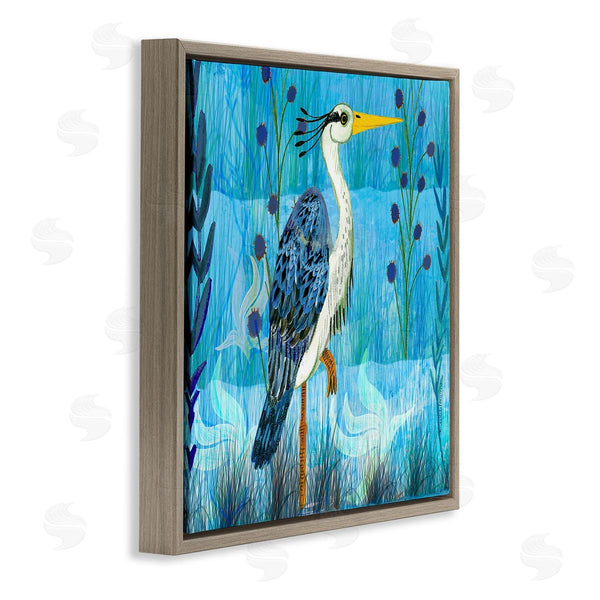 Stupell Industries Kay Widdowson | Standing Crane With Blue Tones