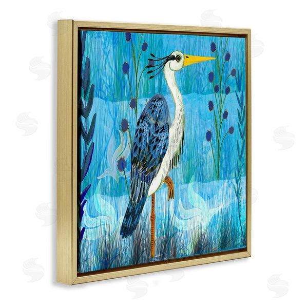 Stupell Industries Kay Widdowson | Standing Crane With Blue Tones
