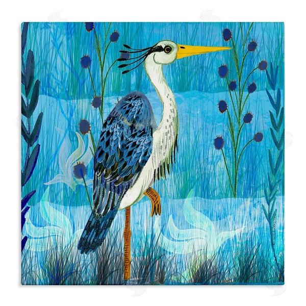 stupell industries Kay Widdowson | Standing Crane with Blue Tones