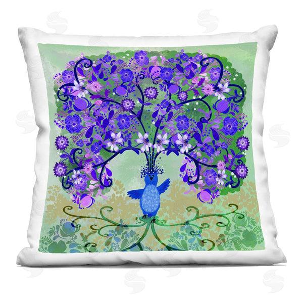 stupell industries Kay Widdowson | Tree Blooming From Bird Printed Throw Pillow