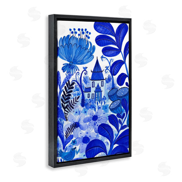 Stupell Industries Kay Widdowson | Whimsical Blue Folk Garden