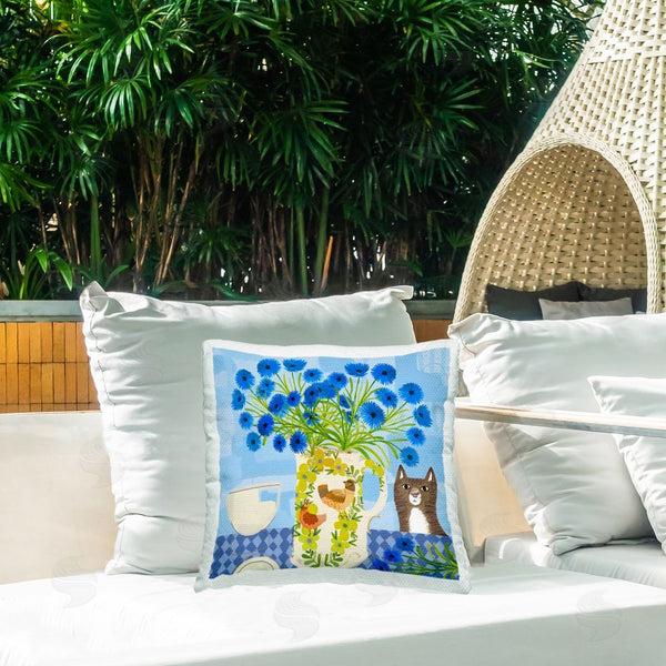 Stupell Industries Kay Widdowson | Whimsical Jug Of Cornflowers Printed Throw Pillow