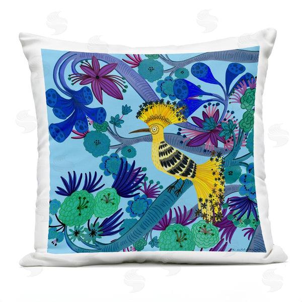 Stupell Industries Kay Widdowson | Whimsical Yellow Bird & Flowers Printed Throw Pillow
