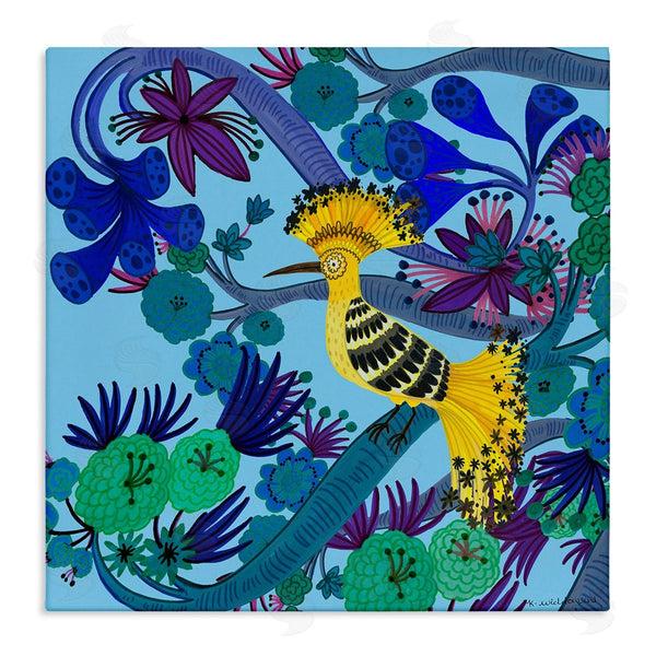 stupell industries Kay Widdowson | Whimsical Yellow Bird & Flowers