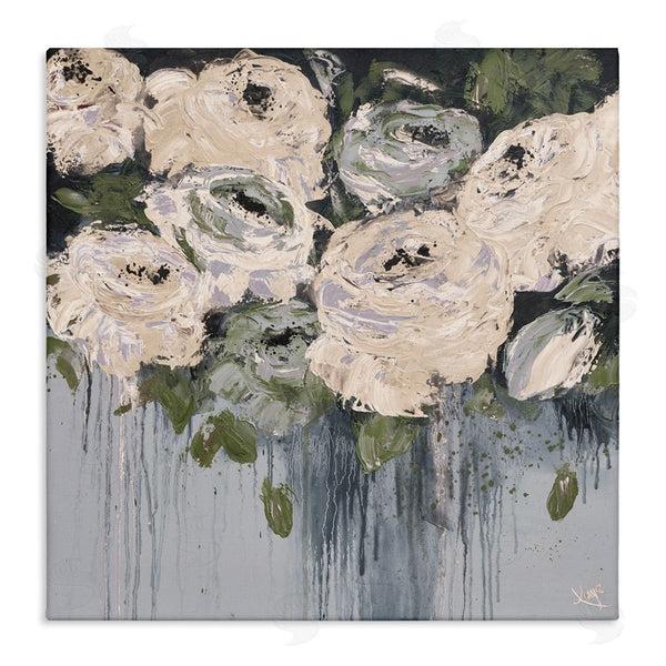 stupell industries Kaye Lake | Dripping Flowers Grey Painting