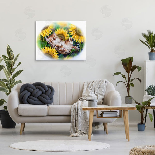 Stupell Industries Kayomi Harai | Kitten Asleep With Sunflowers Wall Art