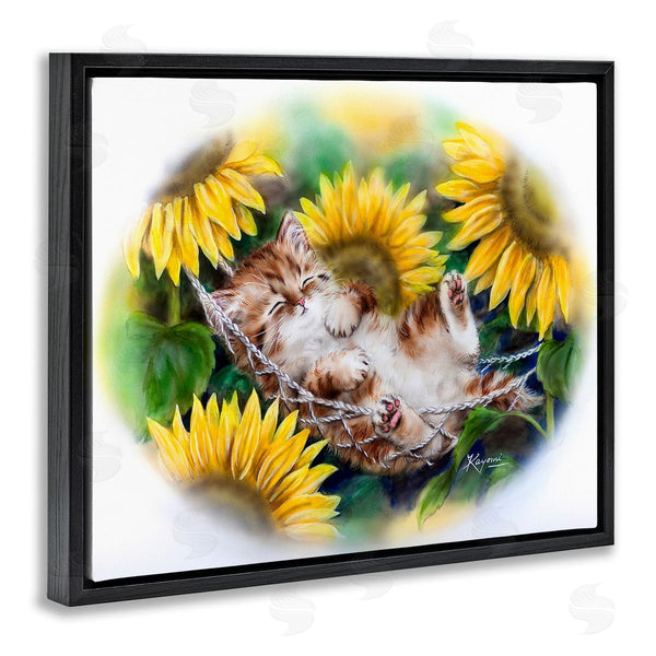 Stupell Industries Kayomi Harai | Kitten Asleep With Sunflowers Wall Art