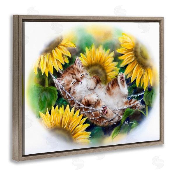 Stupell Industries Kayomi Harai | Kitten Asleep With Sunflowers Wall Art