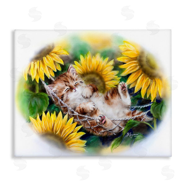 stupell industries Kayomi Harai | Kitten Asleep with Sunflowers Wall Art