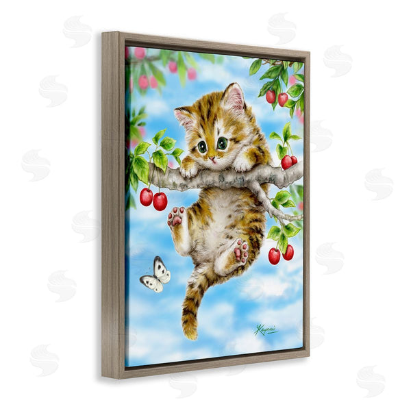 Stupell Industries Kayomi Harai | Kitten Chasing Butterfly Wall Art