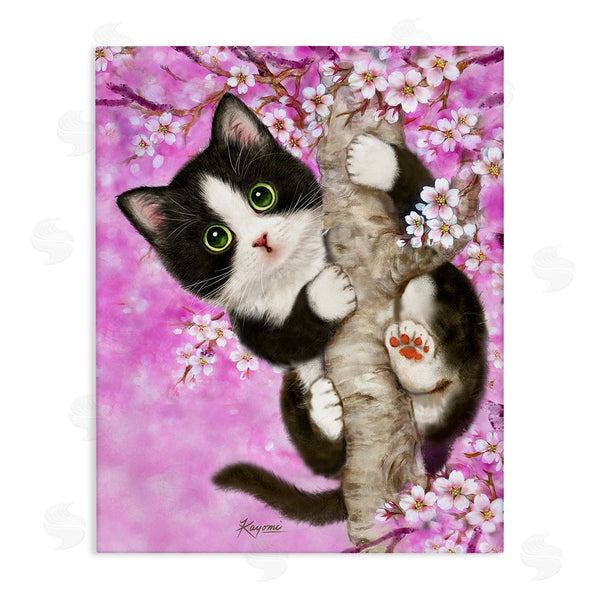 stupell industries Kayomi Harai | Kitten & Cherry Blossoms Wall Art