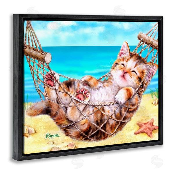 Stupell Industries Kayomi Harai | Kitten In Beach Hammock Wall Art