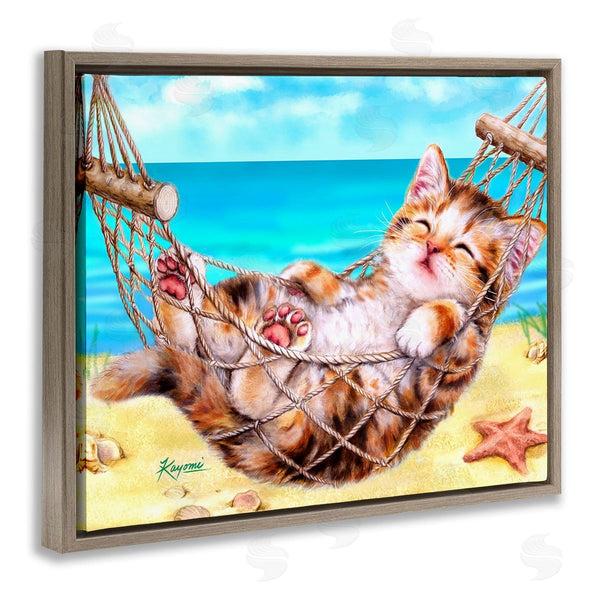Stupell Industries Kayomi Harai | Kitten In Beach Hammock Wall Art