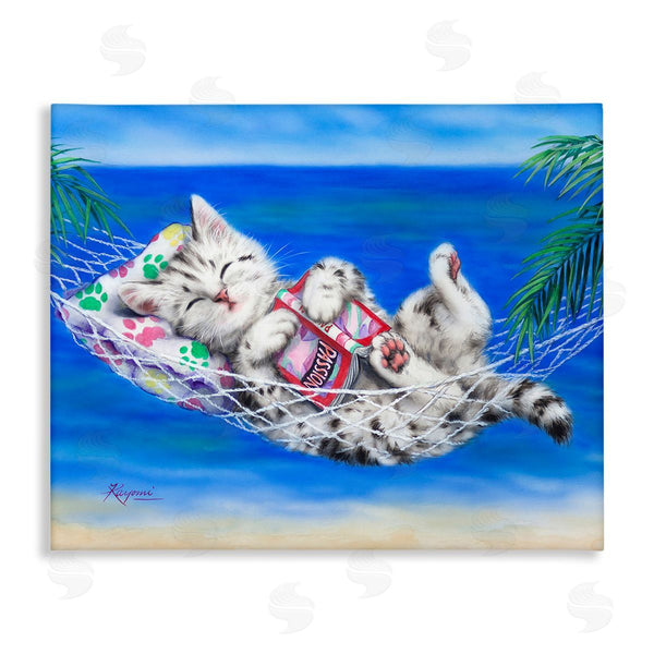 stupell industries Kayomi Harai | Kitten Sleeping on Beach Wall Art