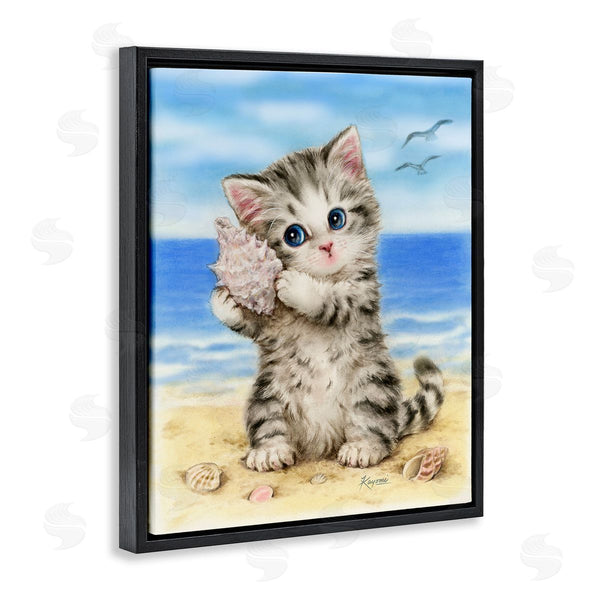 Stupell Industries Kayomi Harai | Kitten With Conch Shell Wall Art