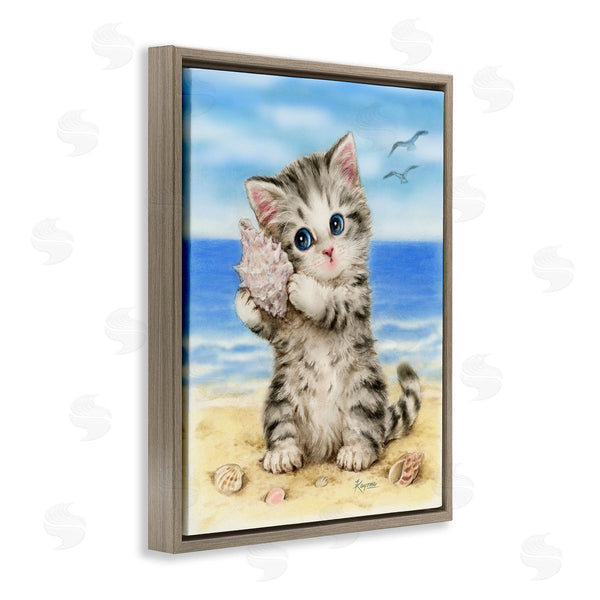 Stupell Industries Kayomi Harai | Kitten With Conch Shell Wall Art