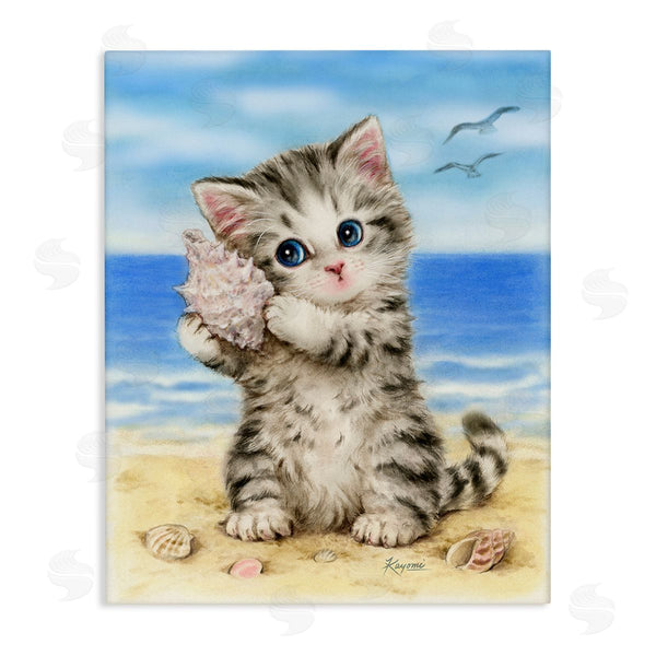 stupell industries Kayomi Harai | Kitten with Conch Shell Wall Art