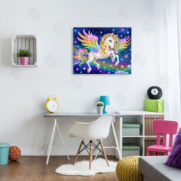 Stupell Industries Kayomi Harai | Rainbow Unicorn In Space Wall Art