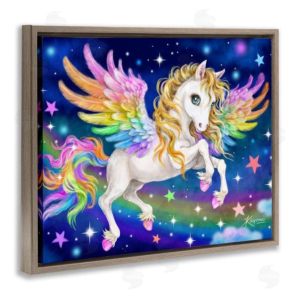 Stupell Industries Kayomi Harai | Rainbow Unicorn In Space Wall Art