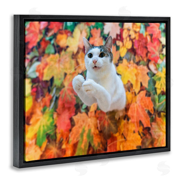 Stupell Industries Kazutoshi Ono | Cat In Autumn Leaf Pile Wall Art