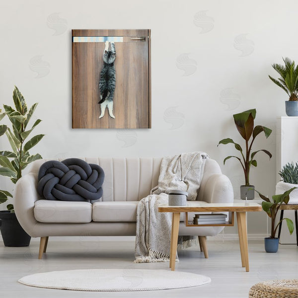 Stupell Industries Kazutoshi Ono | Desperate Cat Escaping Wall Art