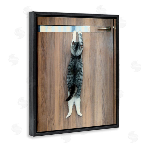 Stupell Industries Kazutoshi Ono | Desperate Cat Escaping Wall Art