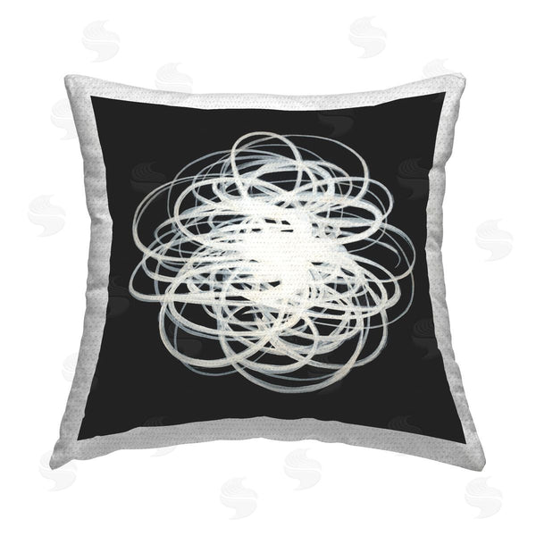 Stupell Industries KC Haxton | Black & White Abstract Scribble Printed Throw Pillow
