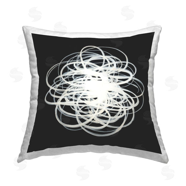 stupell industries KC Haxton | Black & White Abstract Scribble Printed Throw Pillow