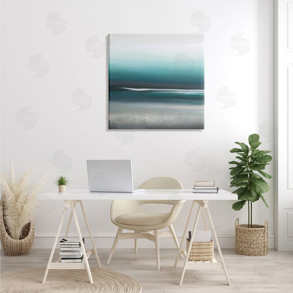 Stupell Industries KC Haxton | Stormy Coast Abstract Nautical Landscape Grey Blue Pop Wall Art
