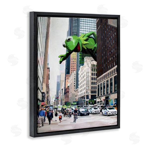 Stupell Industries Keith Thomson | Frog Character Over City