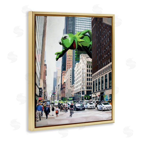 Stupell Industries Keith Thomson | Frog Character Over City