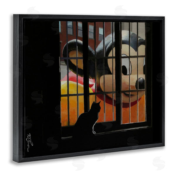 Stupell Industries Keith Thomson | Mouse Character Peering At Cat