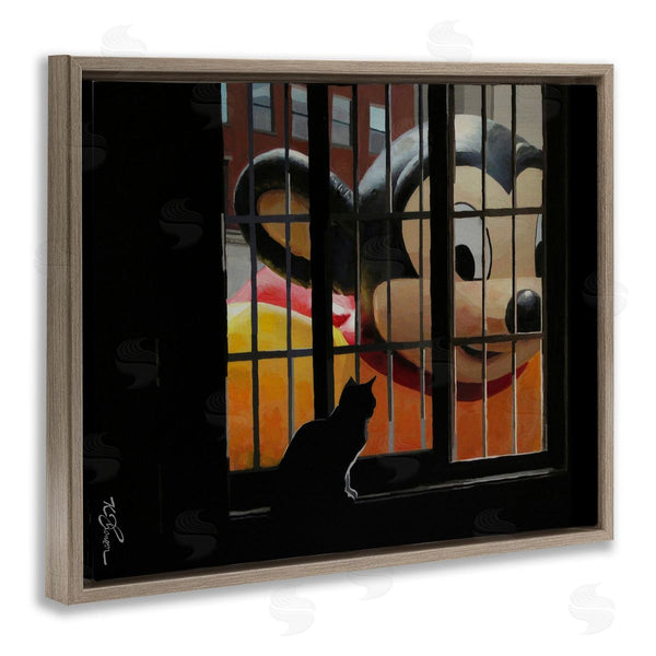 Stupell Industries Keith Thomson | Mouse Character Peering At Cat