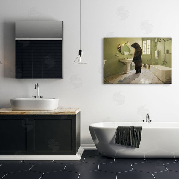 Stupell Industries Keith Thomson | The Houseguest Bear In Bathroom Wall Art