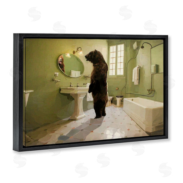 Stupell Industries Keith Thomson | The Houseguest Bear In Bathroom Wall Art