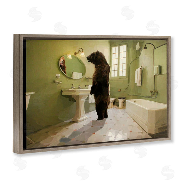Stupell Industries Keith Thomson | The Houseguest Bear In Bathroom Wall Art