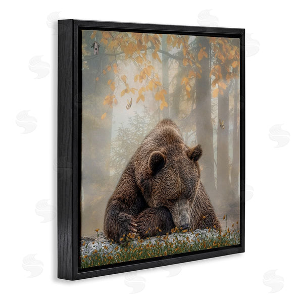 Stupell Industries Kelley Parker | Autumn Slumber Brown Bear Foliage Wall Art