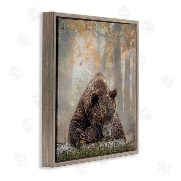 Stupell Industries Kelley Parker | Autumn Slumber Brown Bear Foliage Wall Art