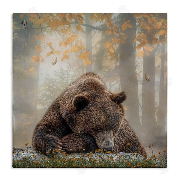 stupell industries Kelley Parker | Autumn Slumber Brown Bear Foliage Wall Art