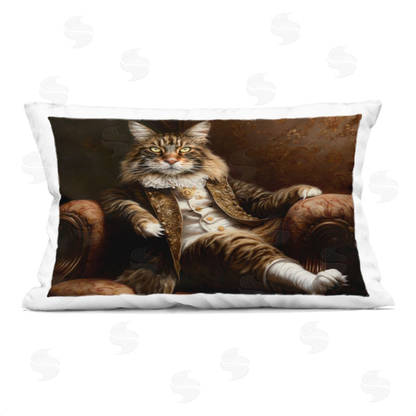 stupell industries Kelley Parker | Baron Whiskerton Cat Printed Throw Pillow