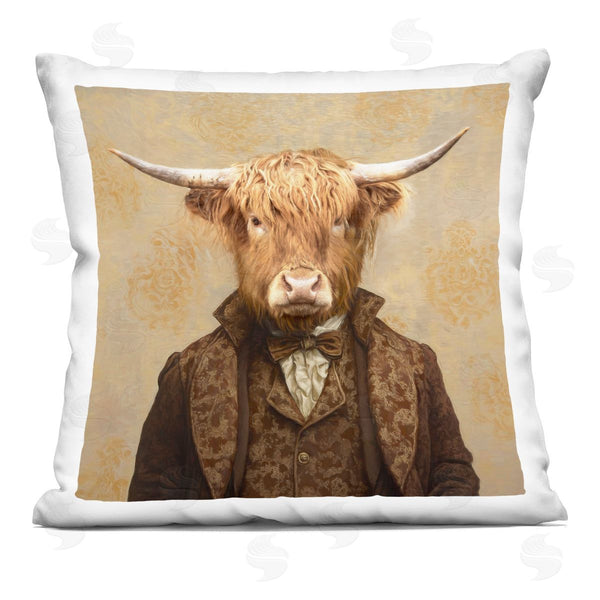 stupell industries Kelley Parker | Lord Of Highlands Cattle Printed Throw Pillow