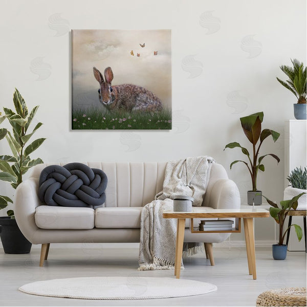 Stupell Industries Kelley Parker | Spring Rabbit Meadow Butterflies Wall Art