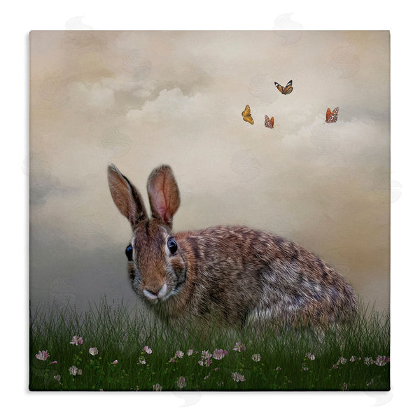 stupell industries Kelley Parker | Spring Rabbit Meadow Butterflies Wall Art