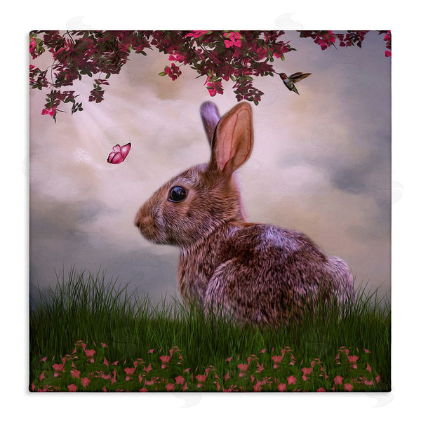 stupell industries Kelley Parker | Summertime Friends Floral Rabbit Butterfly Wall Art