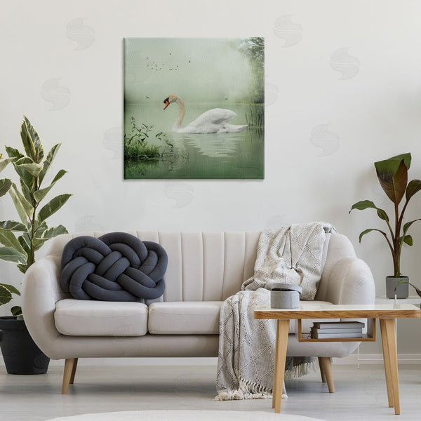 Stupell Industries Kelley Parker | Swan's Sanctuary Misty Lake Wall Art