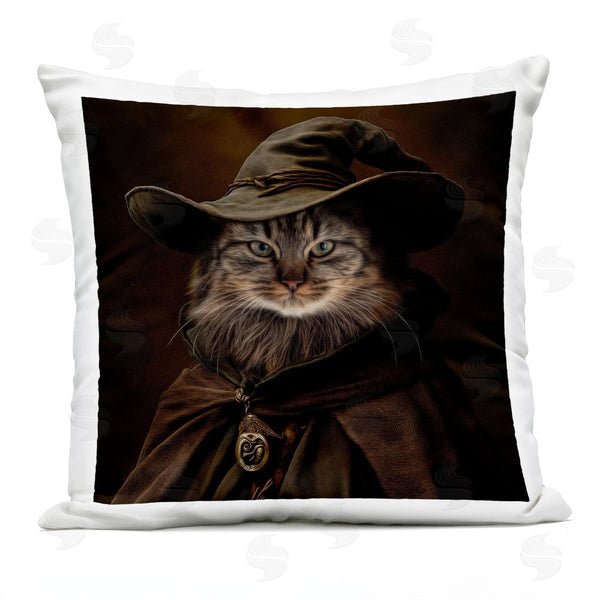 Stupell Industries Kelley Parker | Whiskered Wizardry Cat Printed Throw Pillow